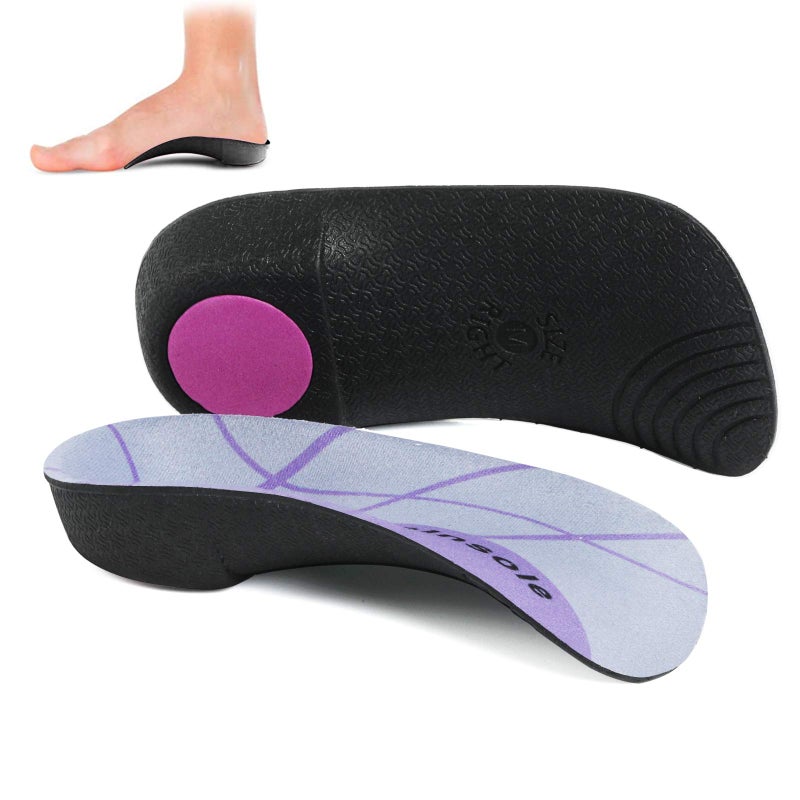 Plantar Fasciitis 34 Length Insoles High Arch Supports Orthotic Insoles MenWomen 1 Pair Flat Feet OverPronation Heel Spur Pain Relief Shoe Inserts for Walking Running Sport